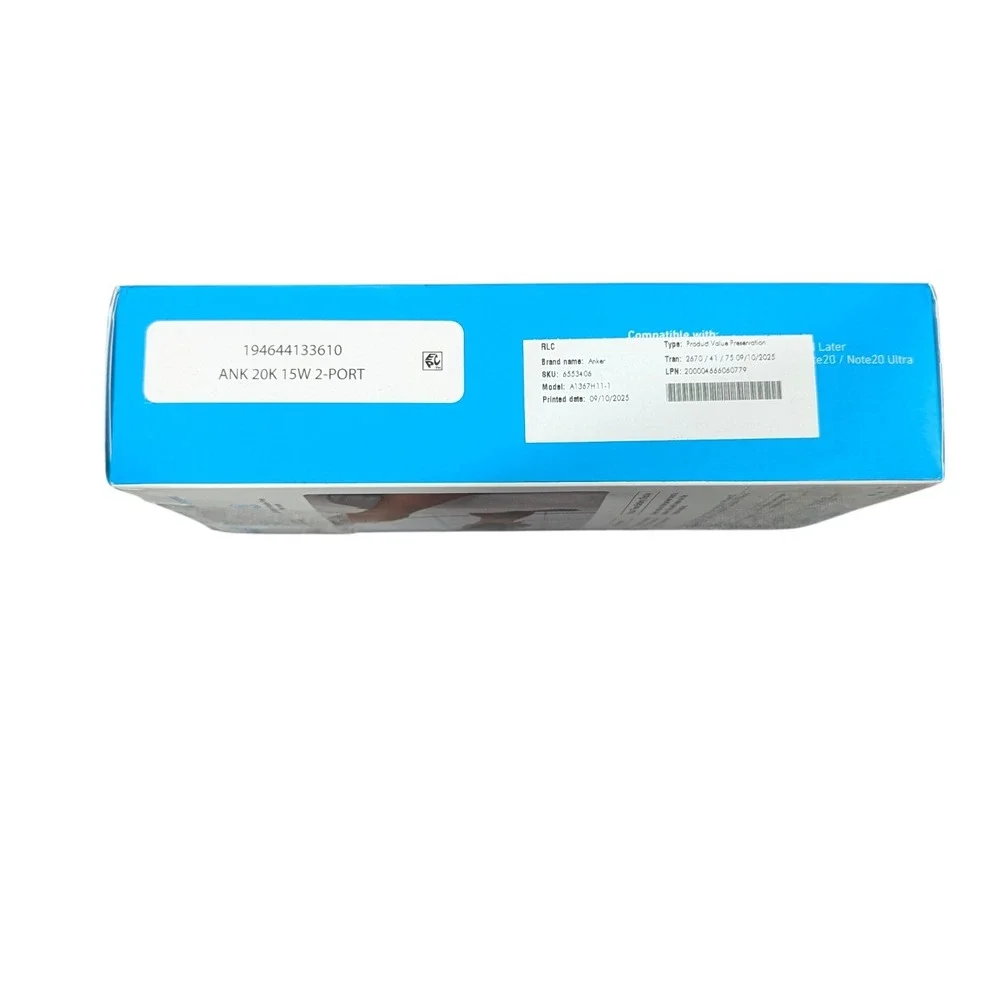 Cc5U Anker‎ 20,000 mAh 15W 2-Port Portable Charger Battery Power Bank Black Used
